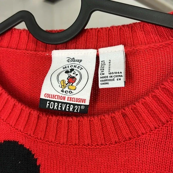 Forever 21 x Disney “Mickey & Co.” Cropped Red Sweater (size S) - Picture 2 of 8